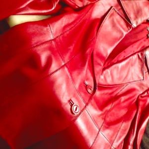 Red Leather Blazer